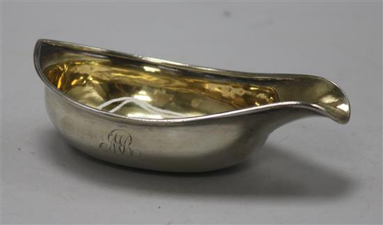 A George III silver pap boat by John Emes, London, 1805, 12.3cm.